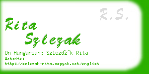 rita szlezak business card